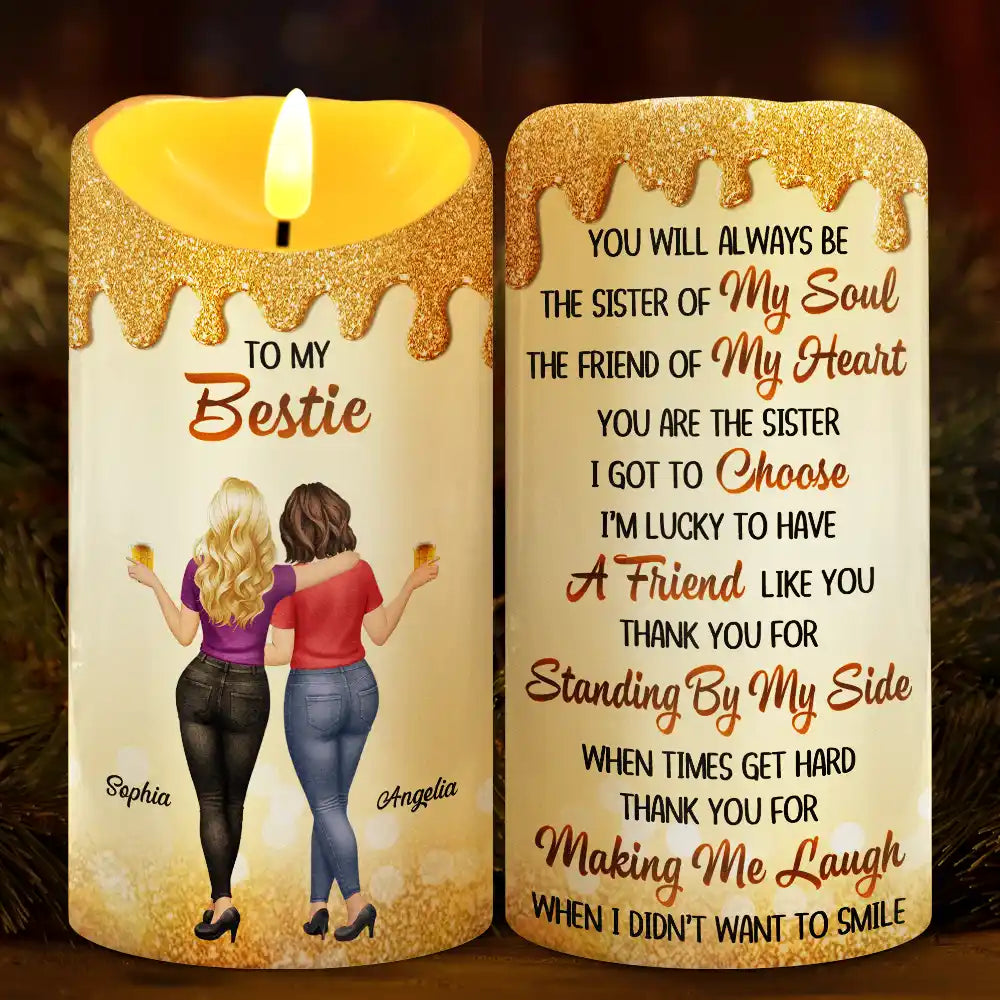 You Are The Sister I Got To Choose 3D Effect - Personalized Flameless LED Candle