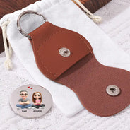 Step Dad,Gift For Men,Gift For Father,Happy,Love - You May Not Have Given Me Life Bonus Dad - Personalized Leather Pocket Hug