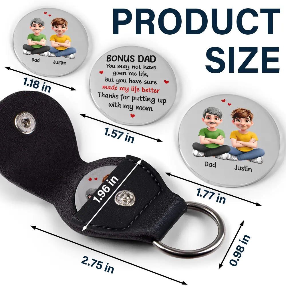 Step Dad,Gift For Men,Gift For Father,Happy,Love - You May Not Have Given Me Life Bonus Dad - Personalized Leather Pocket Hug