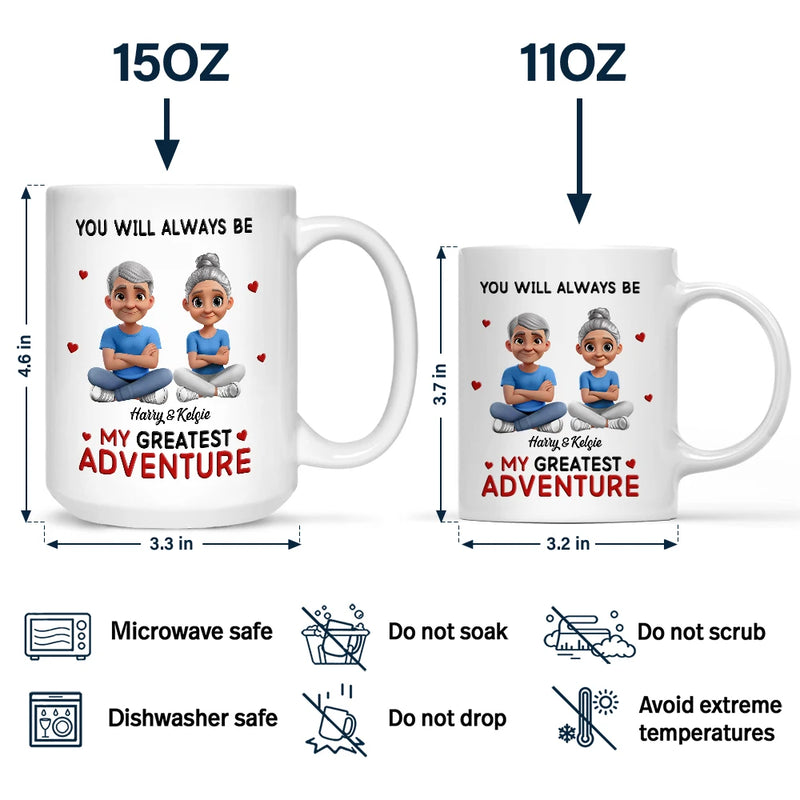 Gift For Couples,Gift For Husband,Gift For Wife,Gift For Boyfriend,Gift For Girlfriend,LGBT - You Will Always Be My Greatest Adventure - Personalized Mug
