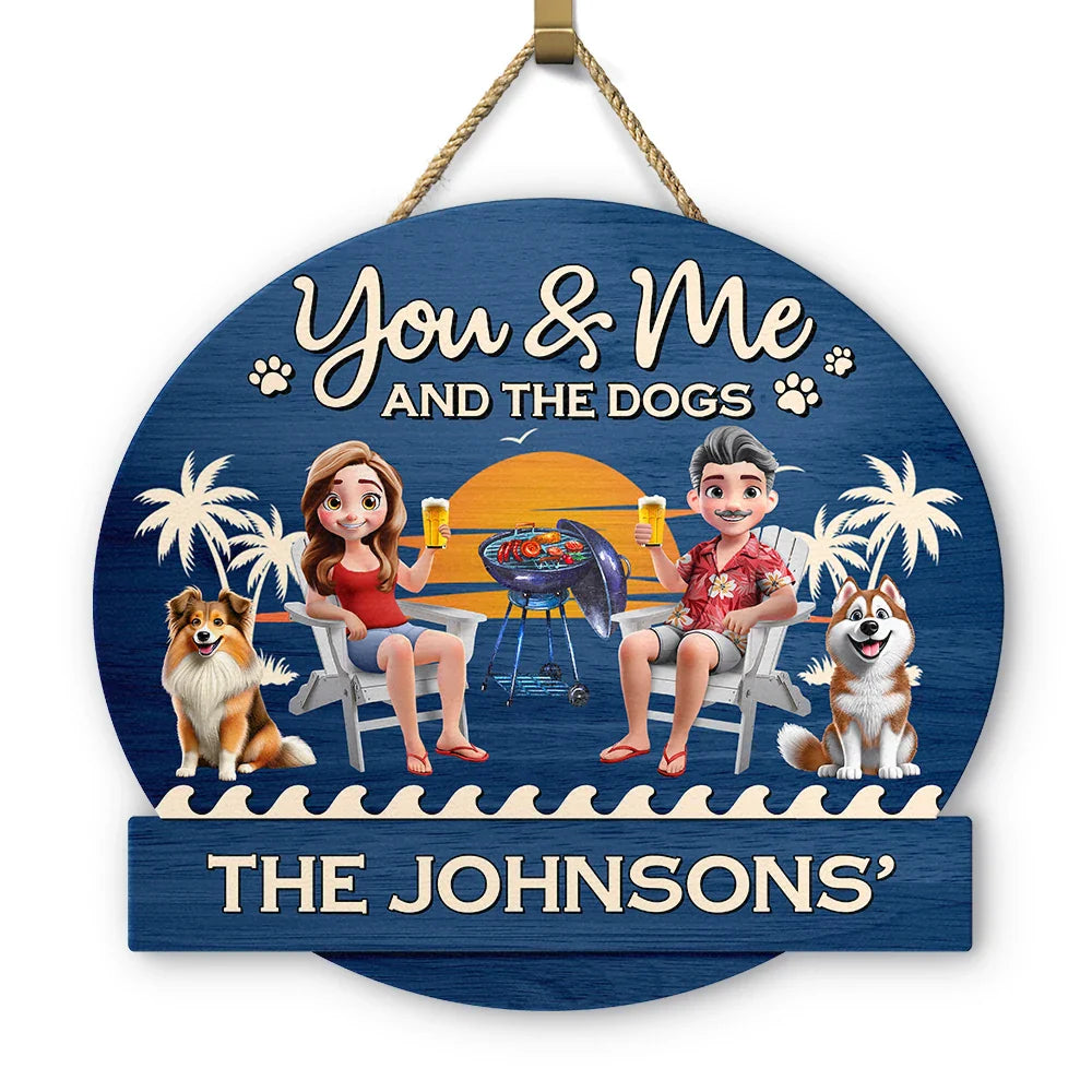 You & Me And The Dog 3D Effect - Personalized Custom Shaped Wood Sign