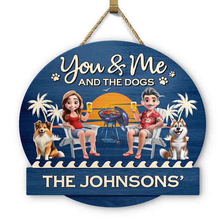 You & Me And The Dog 3D Effect - Personalized Custom Shaped Wood Sign
