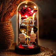 Gift For Couples, Gift For Husband, Gift For Wife, Gift For Boyfriend, Gift For Girlfriend, Love - You & Me We Got This - Personalized Everlasting Rose Dome Lamp