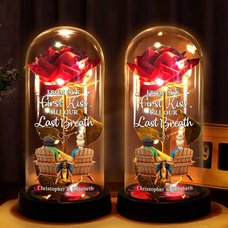 Gift For Couples, Gift For Husband, Gift For Wife, Gift For Boyfriend, Gift For Girlfriend, Love - You & Me We Got This - Personalized Everlasting Rose Dome Lamp