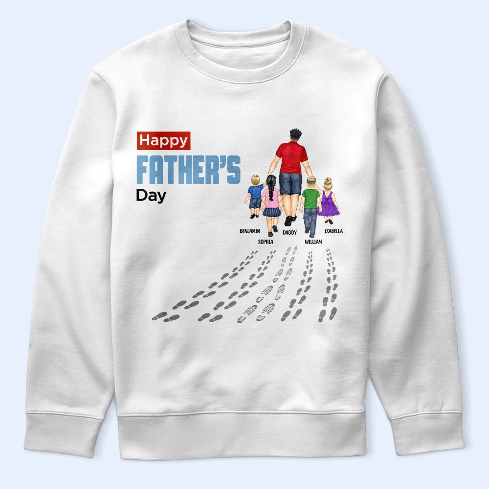 Dad - Children, Gift For Father, Happy - You'll Never Walk Alone Dad & Children - Personalized T Shirt