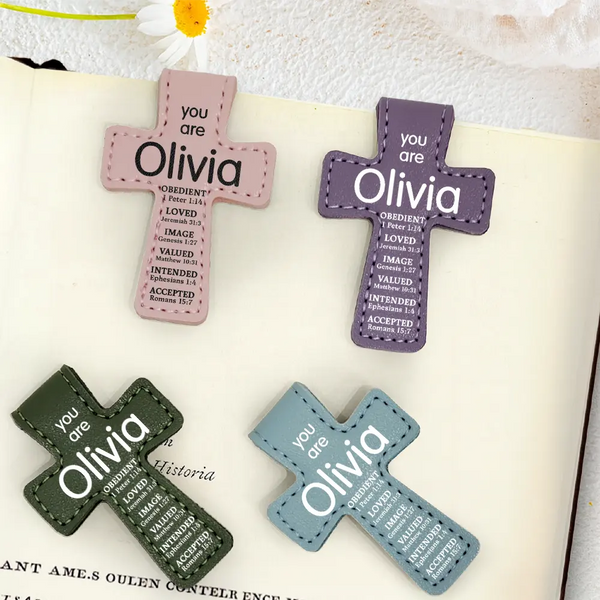 Your Are Bibble Bookmark - Personalized Cross Leather Magnetic Bookmark
