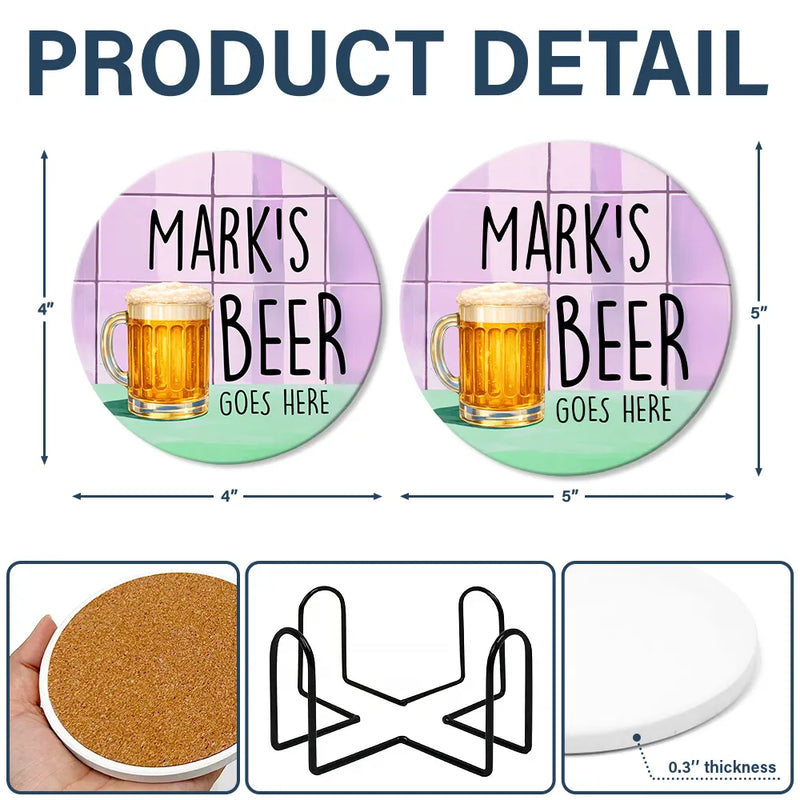 Gift For Mother,Gift For Daughter,Gift For Sisters,Funny - Your Drink Here Mother Daughter Sister - Personalized Ceramic Coaster