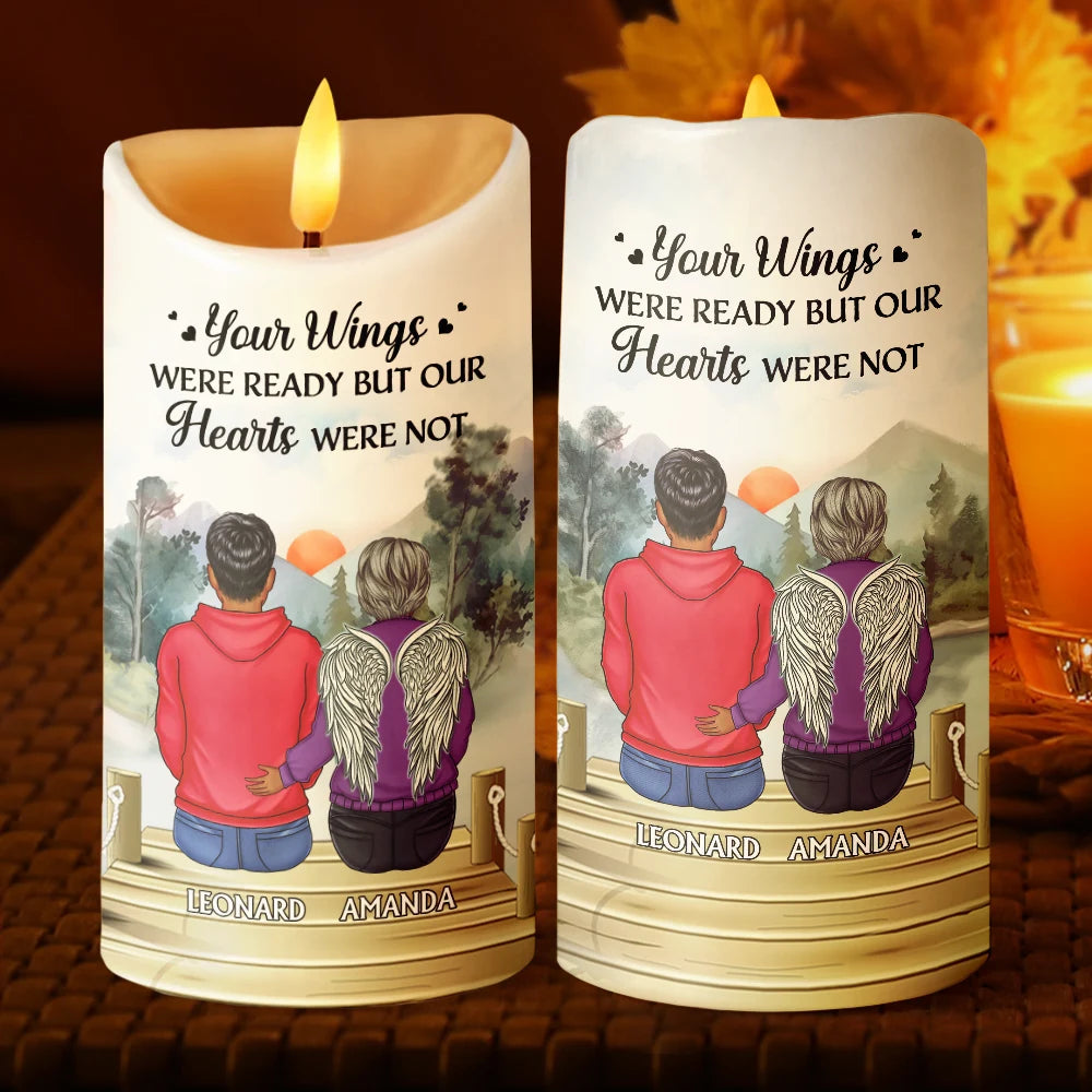 Christmas,Sad,Memorial,Family,Parents - Your Light Will Always Shine In My Heart Memorial - Personalized Flameless LED Candle