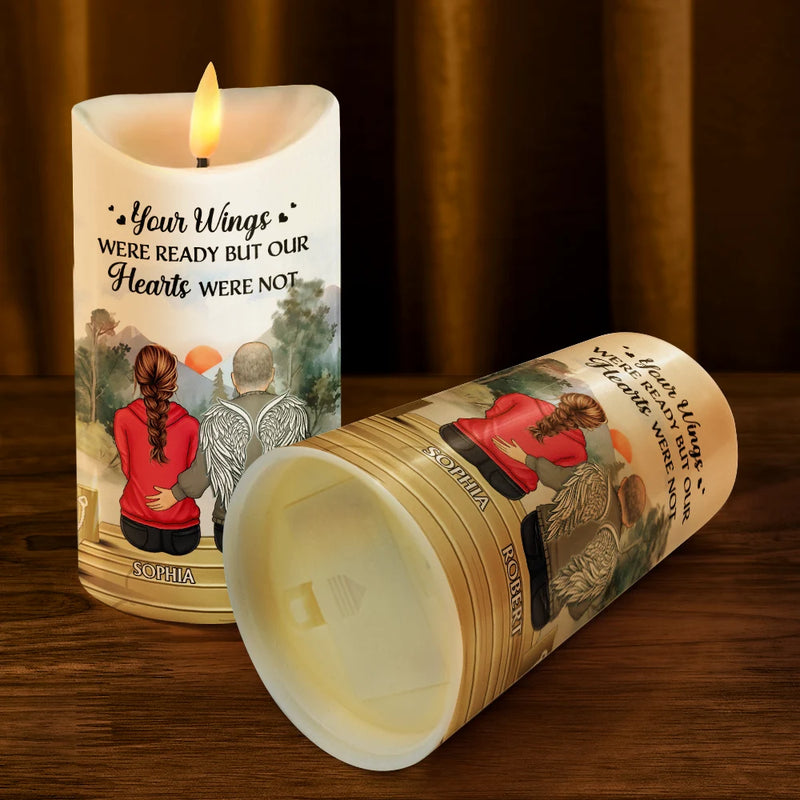 Christmas,Sad,Memorial,Family,Parents - Your Light Will Always Shine In My Heart Memorial - Personalized Flameless LED Candle