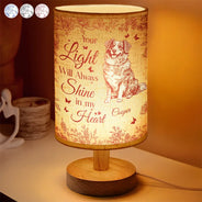 Love, Dog Lovers, Pet Lovers, Cat Lovers, Memorial - Your Light Will Always Shine In My Heart Memorial Dog Cat - Personalized Fabric Lamp