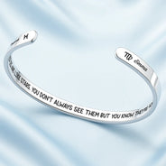 Gift For Women, Gift For Sibling, Gift For Sisters, Gift For Bestie, Love - Zodiac Signs Friends Are Like Stars - Personalized Bangle Bracelet Cuff