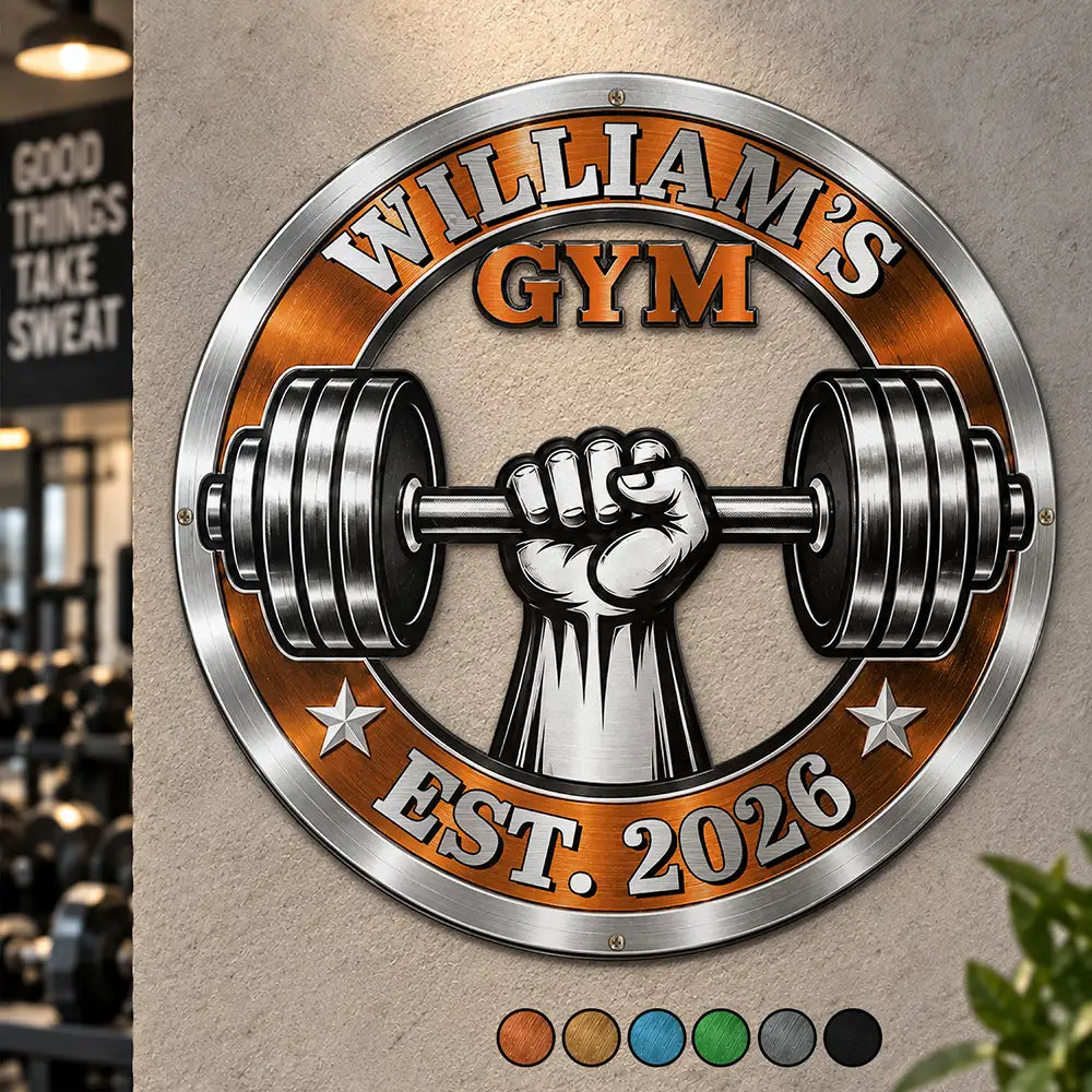 Workout Room Decor Gift For Gym Lovers - Personalized Custom Shaped Metal Sign