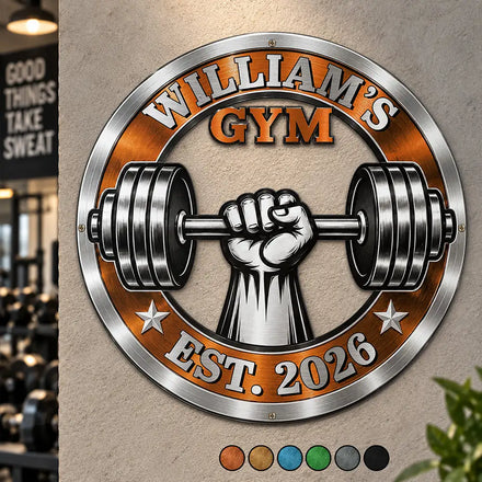 Workout Room Decor Gift For Gym Lovers - Personalized Custom Shaped Metal Sign