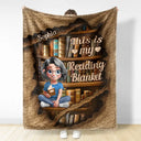 Reading,Gift For Yourself,Gift For Women,Happy - Reading Ripping Effect Girl This Is My Reading Blanket - Personalized Fleece Blanket, Sherpa Blanket