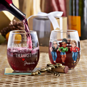 Gift For Bestie,Gifts For Colleagues,Gift For Sisters,Gift For Sibling,Happy - Thank You For Being My Unpaid Therapist Bestie Sibling - Personalized Stemless Wine Glass