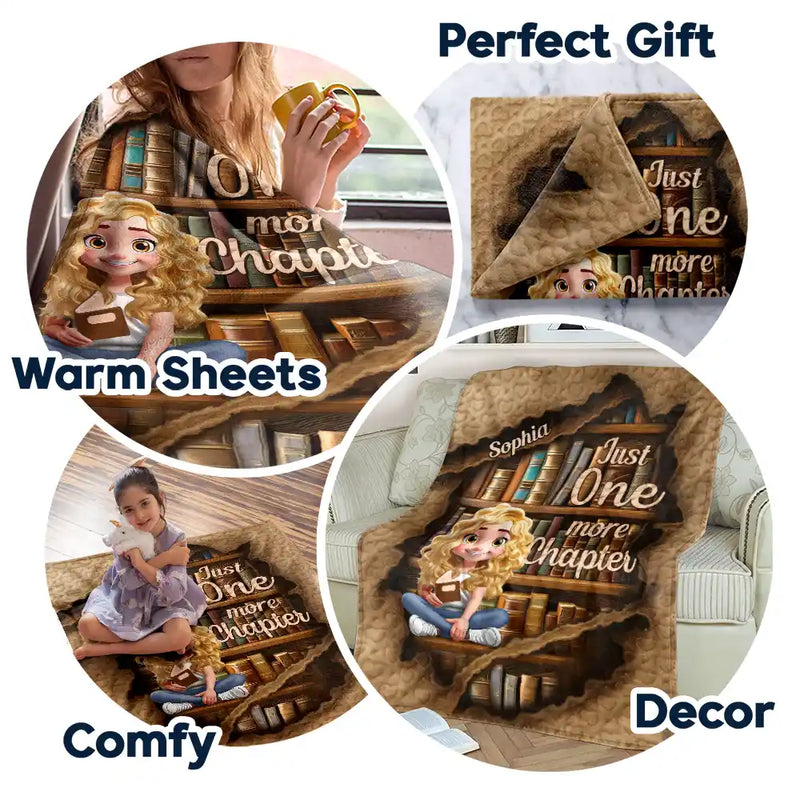 Reading,Gift For Yourself,Gift For Women,Happy - Reading Ripping Effect Girl This Is My Reading Blanket - Personalized Fleece Blanket, Sherpa Blanket