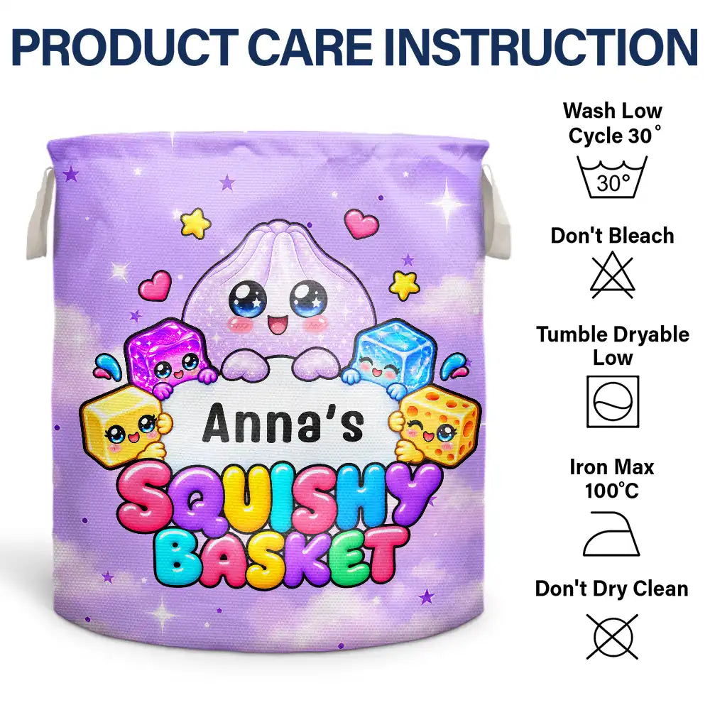 Christmas,Gift For Kids,Icon,Playful - Gift For Kids Squishy Lovers - Personalized Name Squishy Collection Storage Basket