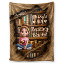 Reading,Gift For Yourself,Gift For Women,Happy - Reading Ripping Effect Girl This Is My Reading Blanket - Personalized Fleece Blanket, Sherpa Blanket