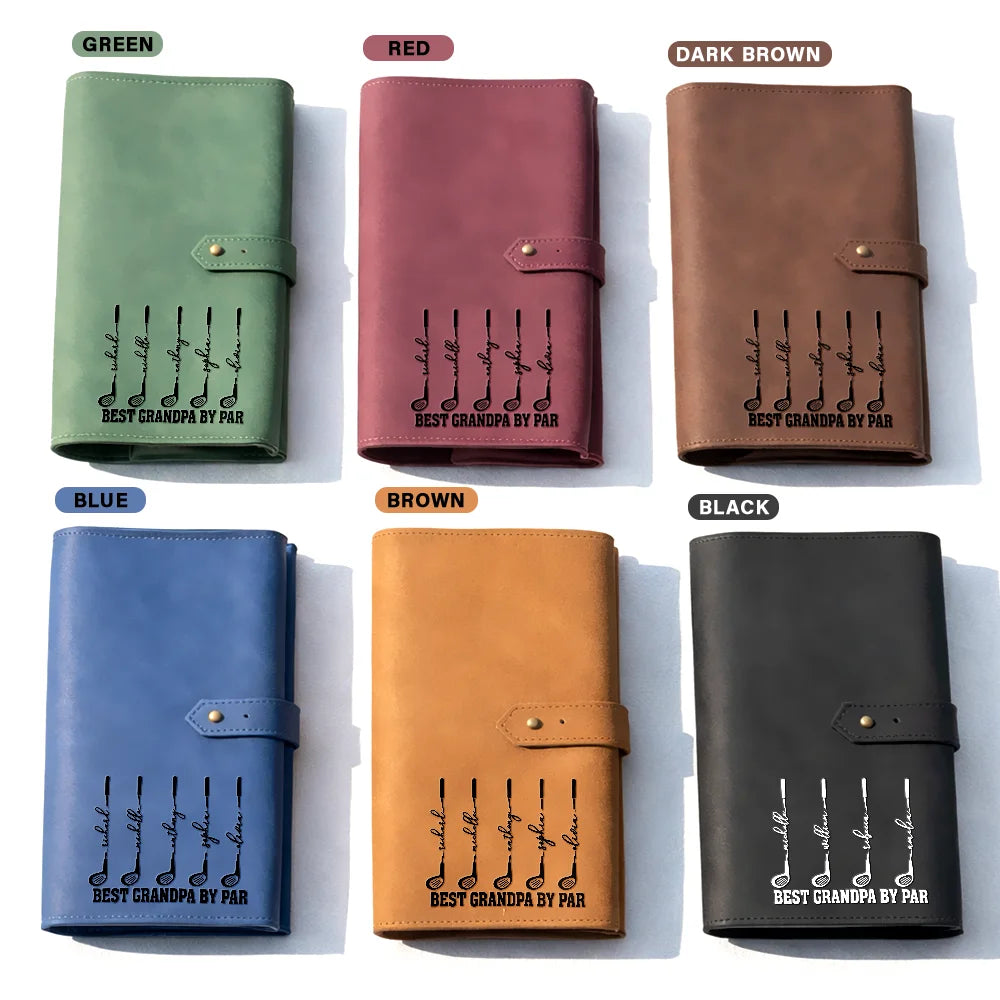 Gift For Grandpa,Gift For Father,Golf,Non-Eng,Icon,Proud - Best Dad Grandpa By Par Golf Clubs - Personalized Leather Cable Bag