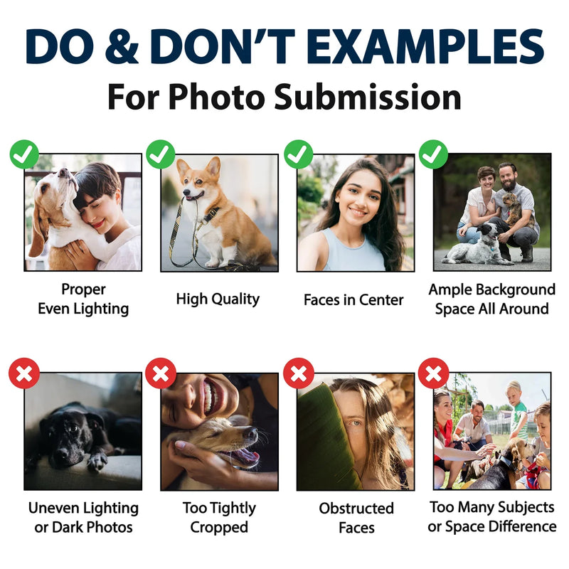 Custom Photo Pet Faces Human Faces - Gift For Dog Lovers, Cat Lovers, Family - Personalized Auto Sunshade