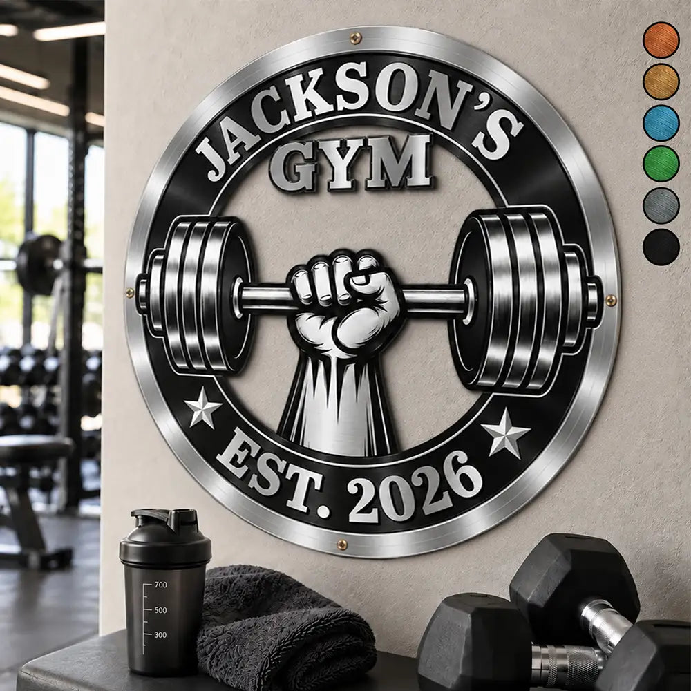 Top Market, Gym, Confident, Gifts For Him, Gift For Men, Gift For Yourself, Custom Text - Workout Room Decor Gift For Gym Lovers - Personalized Custom Shaped Metal Sign